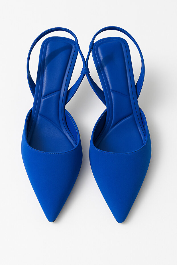Pointed Toe Open Back Women's High-Heeled Satin Shoe