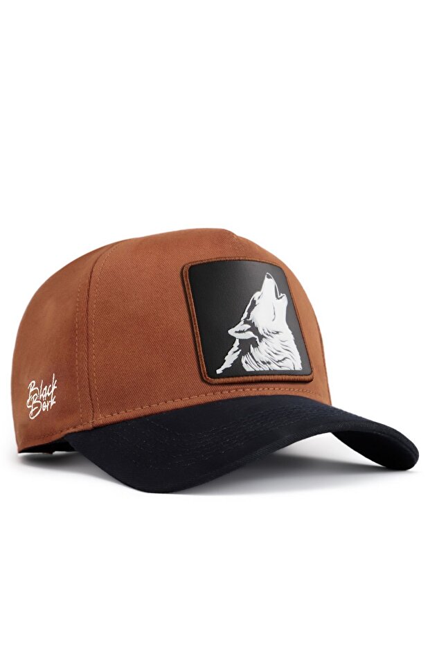 Wolf Logo Navy-Camel Baseball Cap - 1