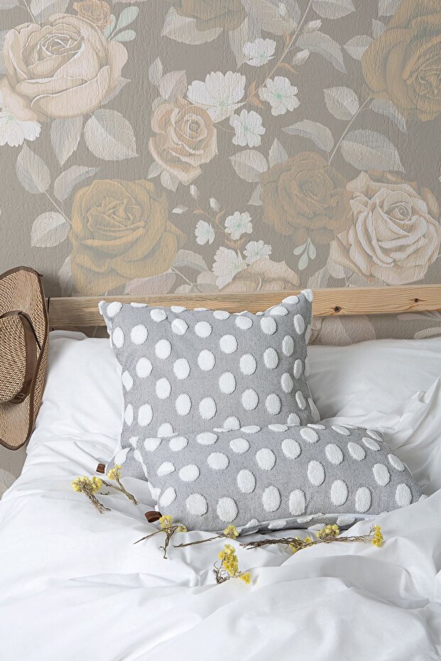 البوهيمي تصميم خاص لكمة نمط ديكور مستطيل كيرلينك حالة نقطة رمادية - 6