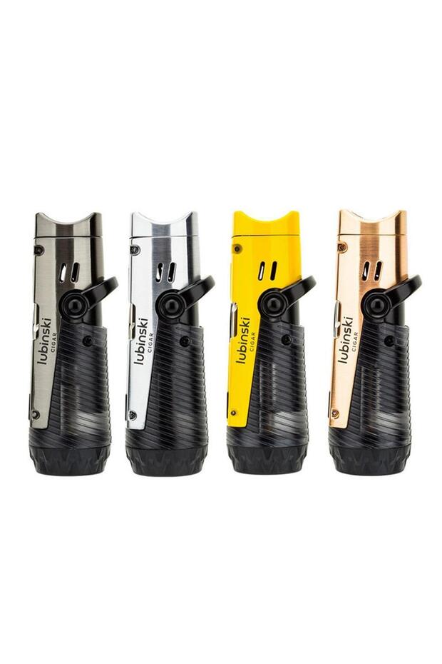 Lion İğneli + Delicili Tek Torch Puro Çakmağı Sarı - 6