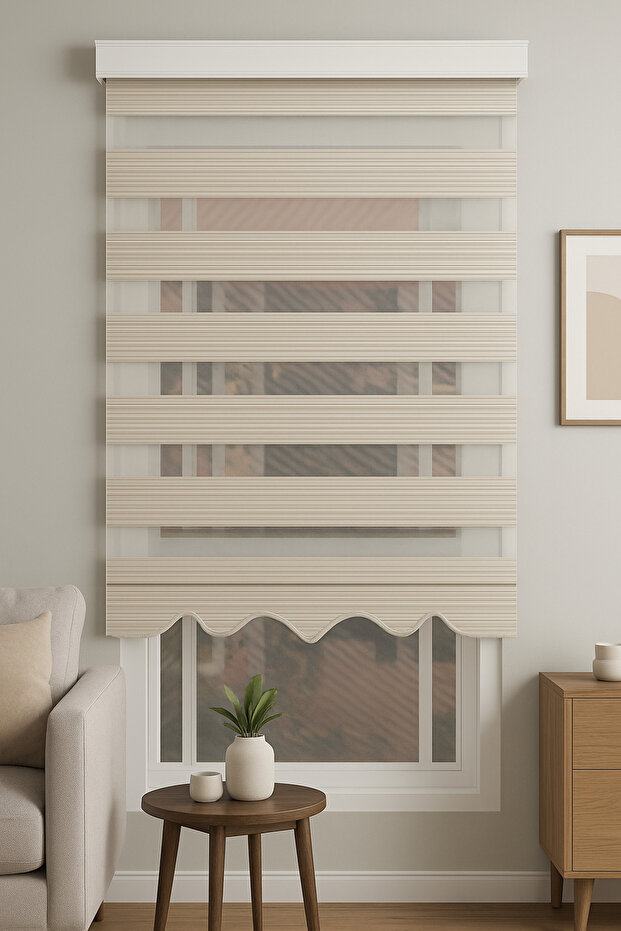 Networkavm Krem Pliseli Stor Zebra Perde 1267 - 1