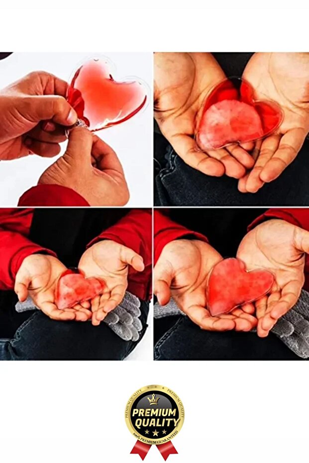 Premium Sihirli Jel Isıtıcı Tekrar Kullanılır Isınmatik Sıcak Su Torbası Kalpli Cep Sobası 2'li Set - 6