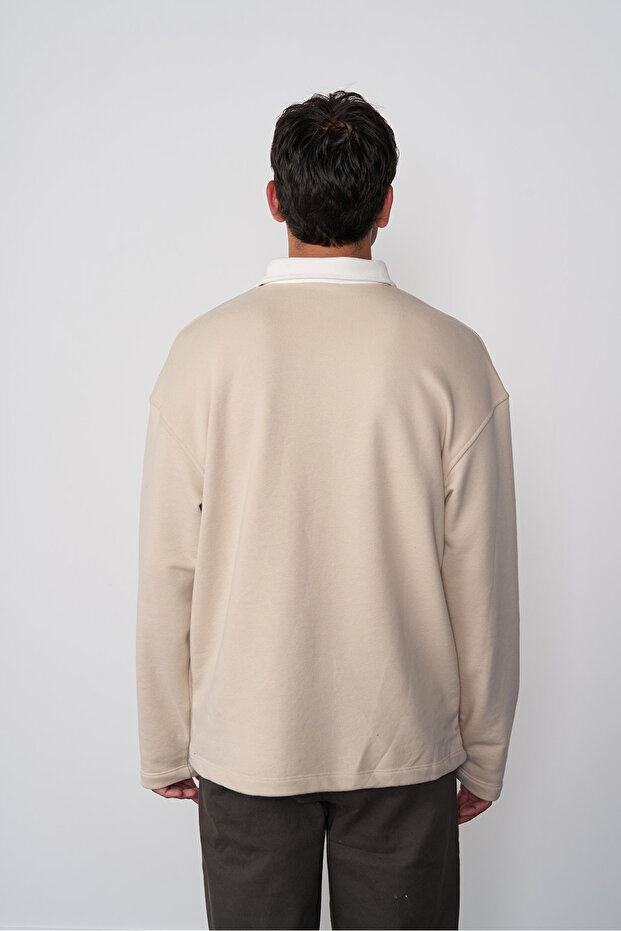 Kontrast Yakalı Sweatshirt - 4