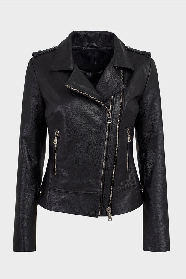 Black Women's Leather Modern Jacket