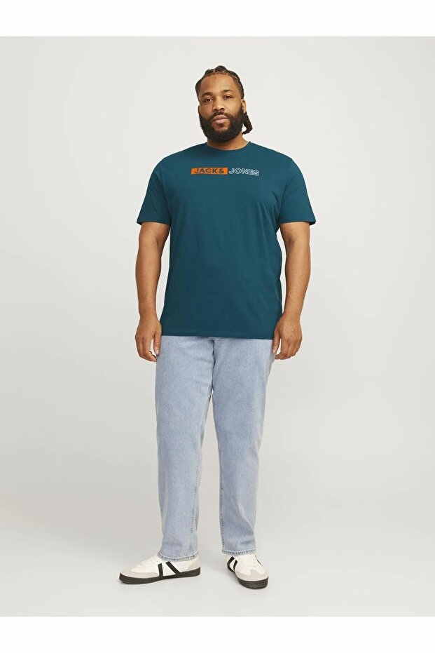 تي شيرت بنمط الشعار مقاس كبير - 4