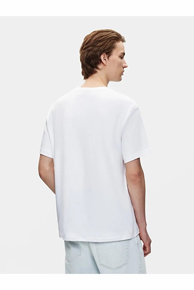Basıc Loose Beyaz T-shırt - 3