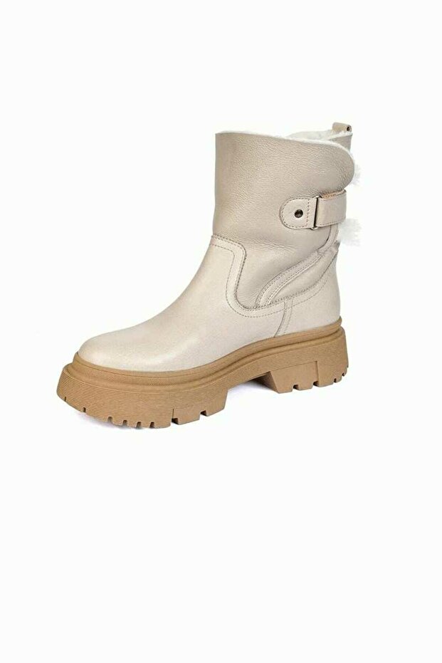 Kadın Trendy Deri Bot - 2