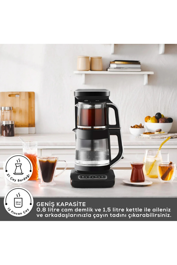 Çaysever Robotea Pro 4-in-1 sprechender Tee und Filterkaffeeautomat 2500W Space Gray, Teeaufb - 5