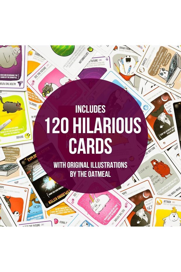 Exploding Kittens Party Pack, The Oatmeal, 2-10 Players, Ages 7+ - 5