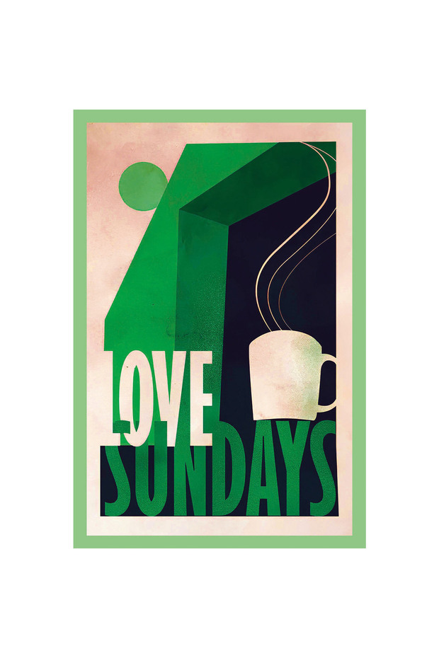 Love Sundays Written Coffee Themed Gift Note Card & Minimal and Meaningful Design | 10X15Cm
