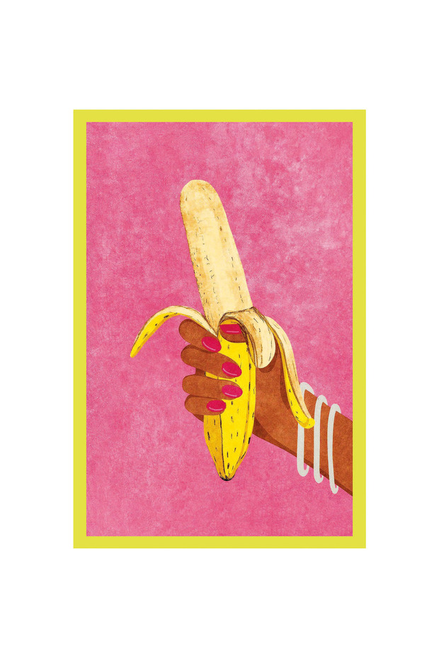 Hand Holding Peeled Banana – Andy Warhol Style Pop Art Card and Decorative Gift Note Card | 10X15Cm