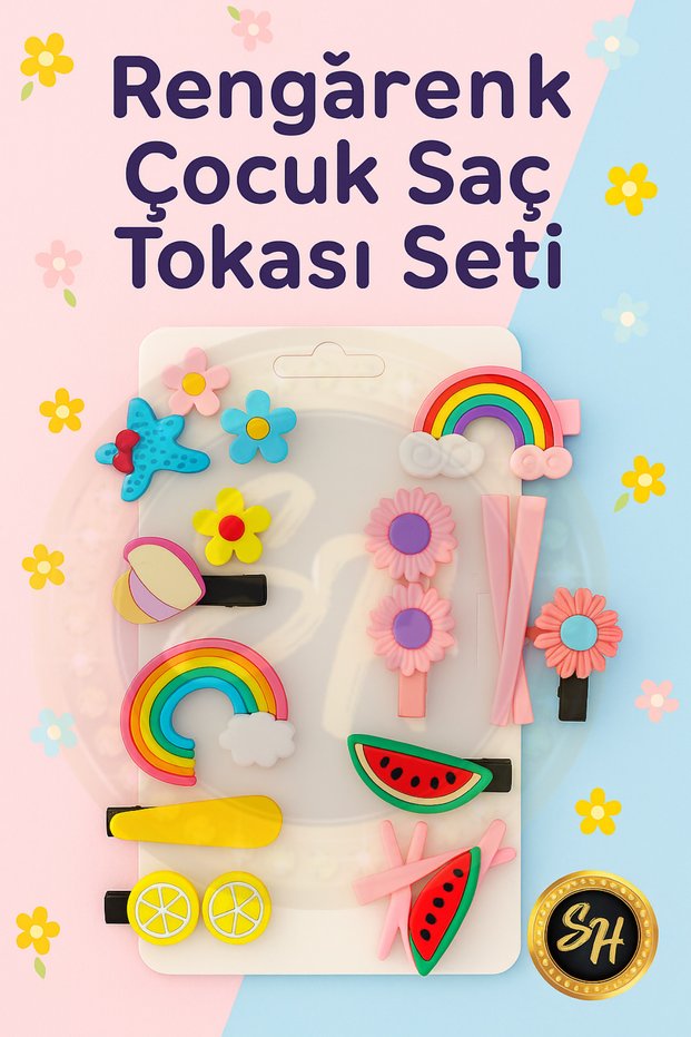 14-Piece Figured Snap Fastener Girl's and Baby Buckle Set (14 Pieces)