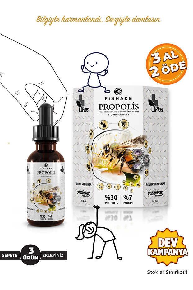Bor Içeren Propolis Plus Suda Çözünebilir Sıvı Damla 30 ml - 1
