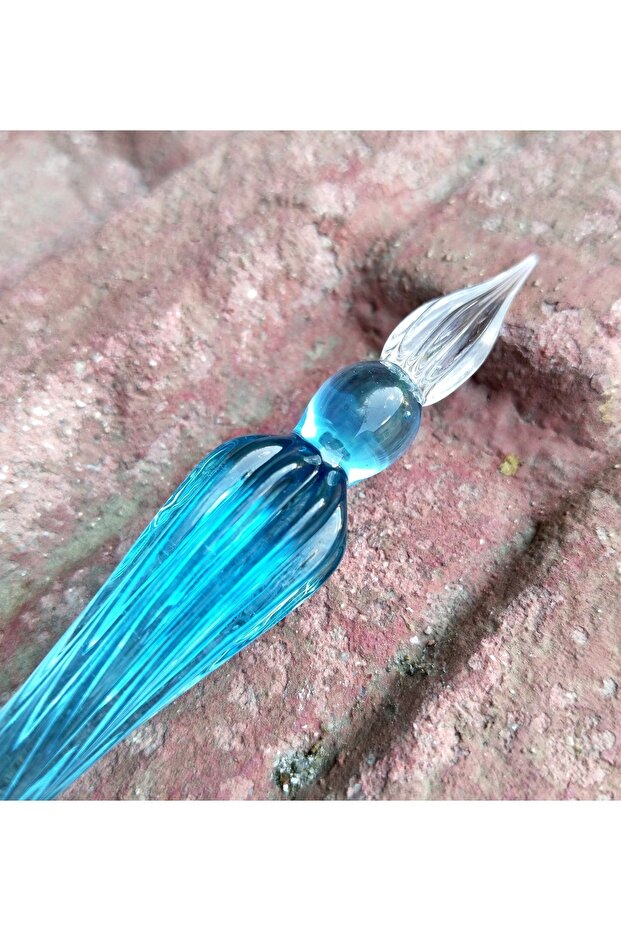 Handmade Glass Pen, Glass Pen, Glass Drawing Pen, Calligraphy Pen-Turquoise