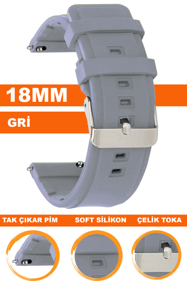 18mm Fossil-Welder-Casio-Seiko-Omega-Armani Watch Compatible Silicone Watch Band Strap Mslk18