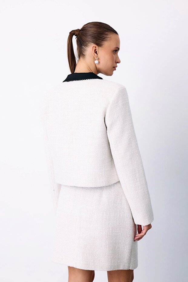 سترة قصيرة برقبة دائرية - 6