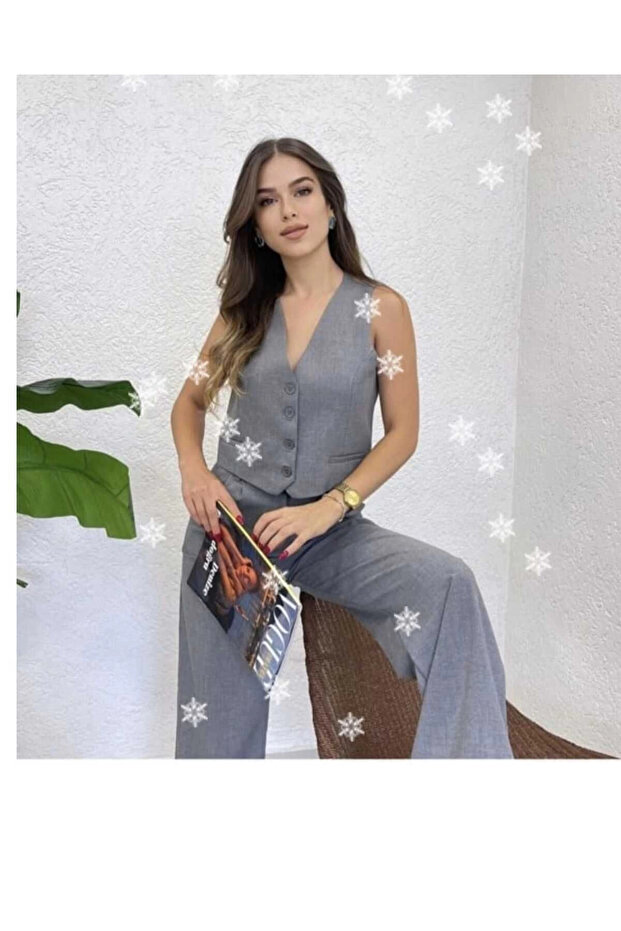 المرأة السترة سترة السراويل مجموعة مزدوجة