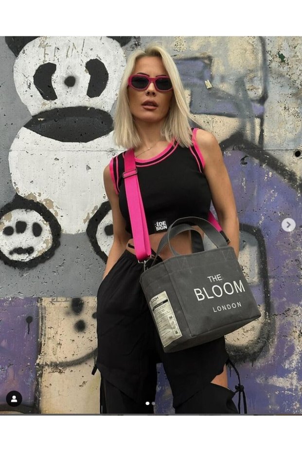 Canvas Ghost Grey Bloom London Bag