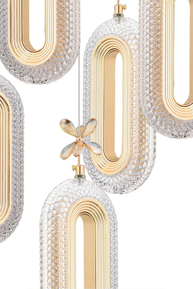 SERRA Model 5'li Gold 3 Renk Modu Ledli Modern Salon Mutfak Oturma Odası Led Avize - 4