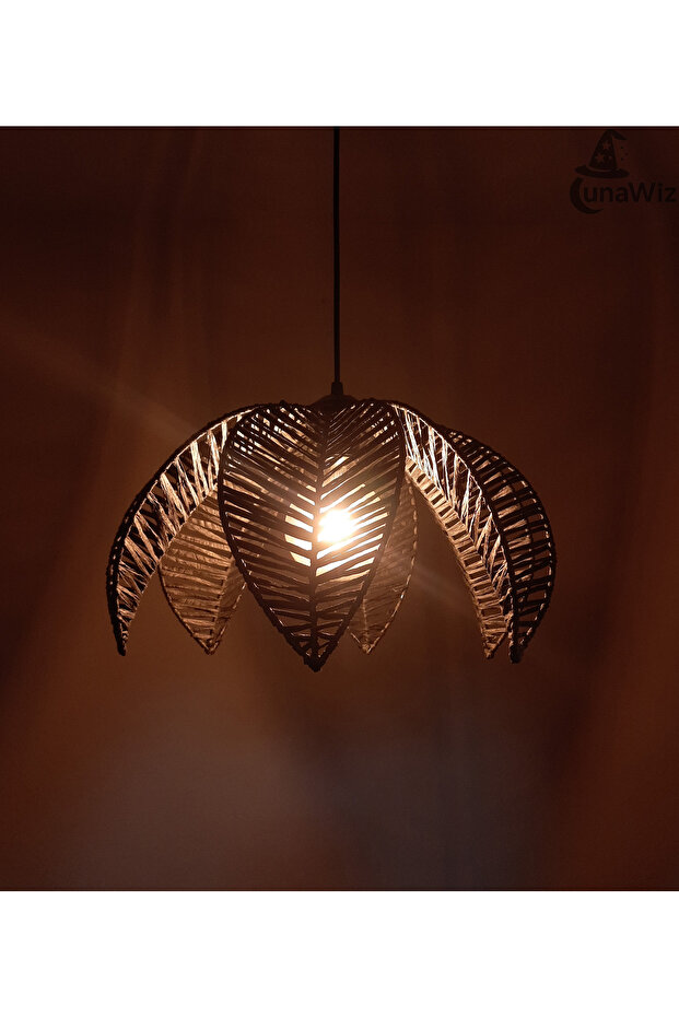 Nilüfer Doğal Kağıt Rafya Avize - 6