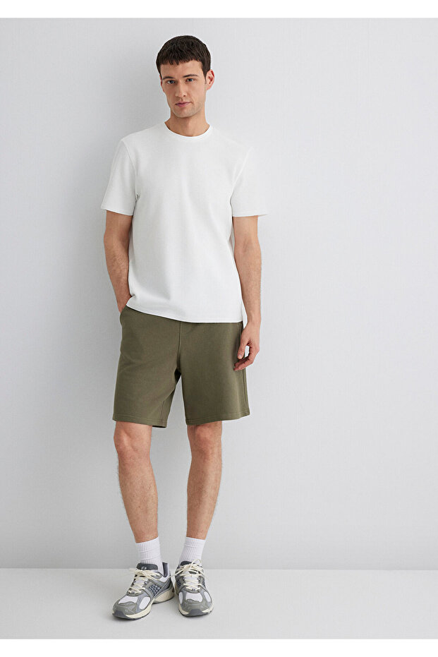 Haki Basic Şort Slim Straight 066935-80769 - 3