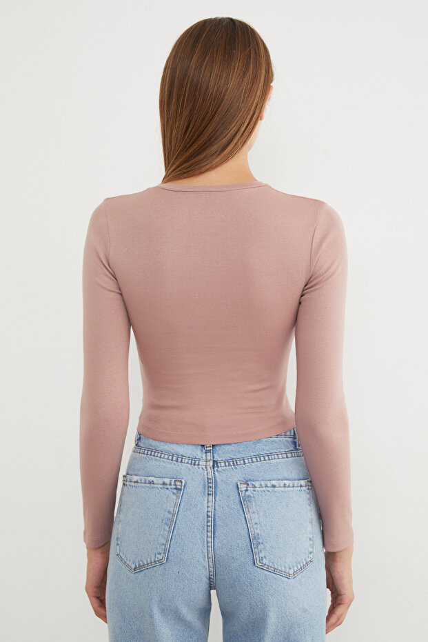 Body Crop Basic Crew cu mânecă lungă - 6