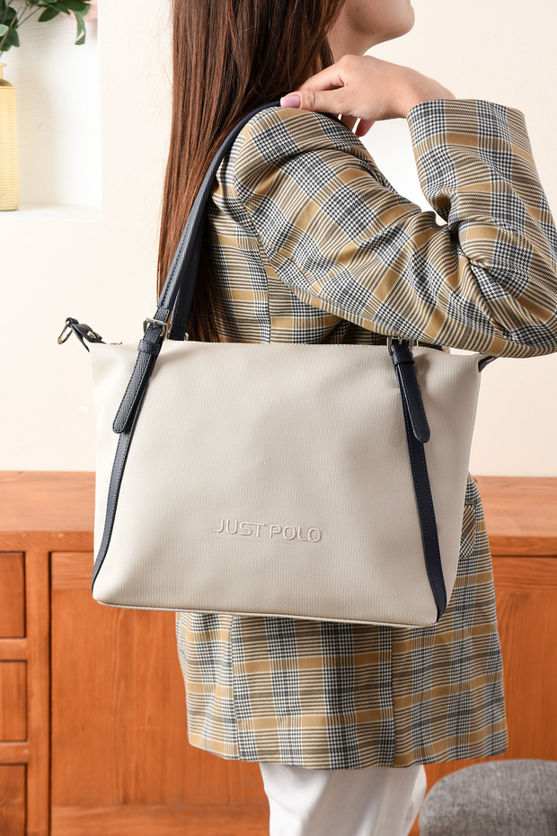 Original 3-Compartment Wide-Strap Women's Shoulder Bag Large Size 43*30 cm 6037 Stone Laci