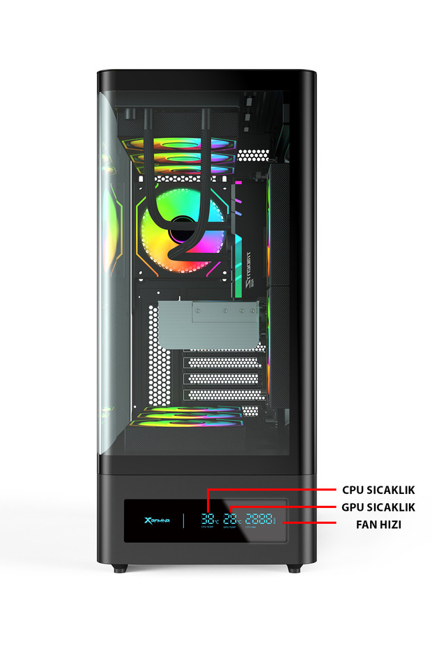 GHOST V938 6*120MM ARGB FAN ATX GAMING Case 750W 80+Bronze Type C*1+USB3.0*1+USB2.0*1 - 4