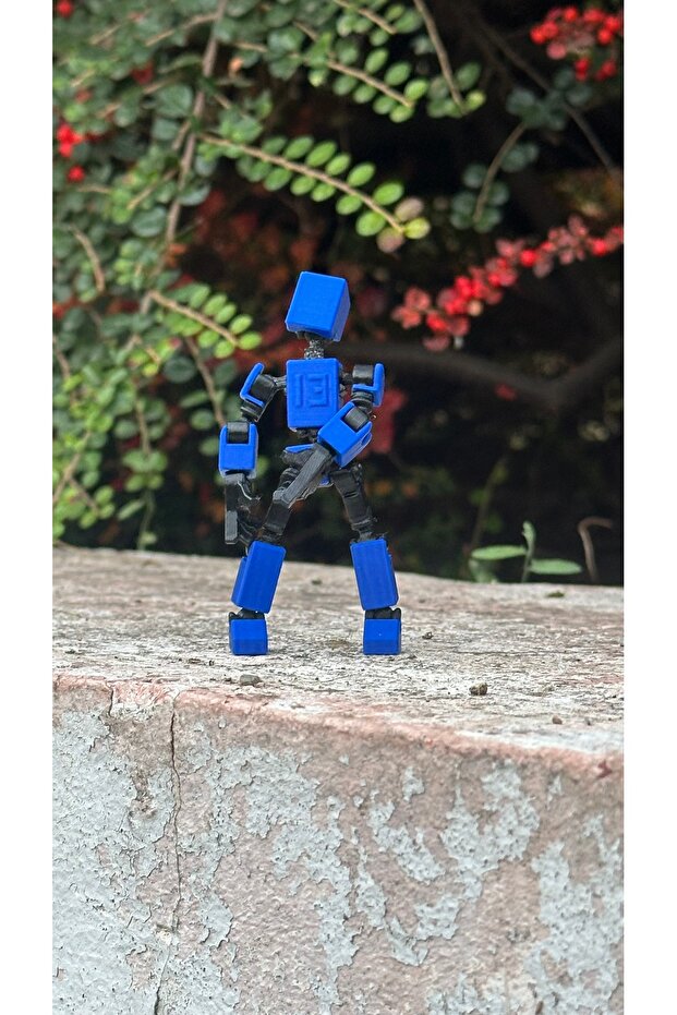 Mini 13 Aksiyon Figürü Robot Oyuncak 8cm Mavi - 5