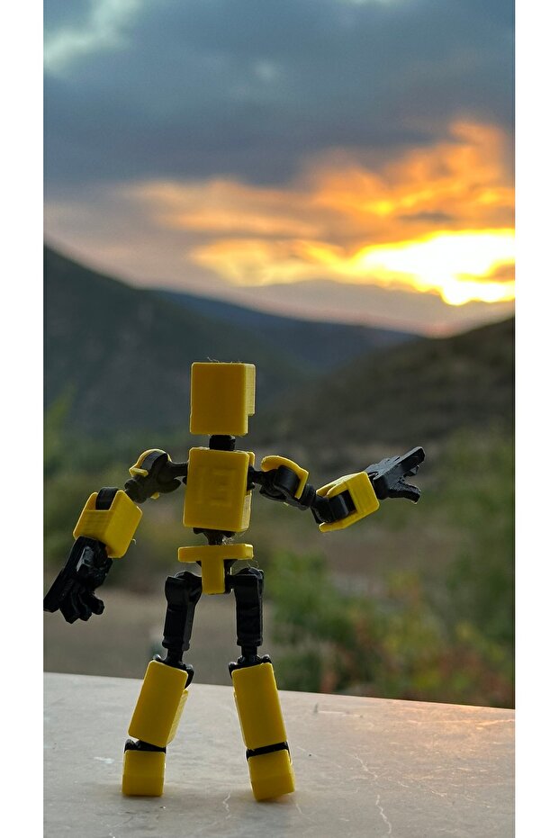 Mini 13 Aksiyon Figürü Robot Oyuncak 8cm Sarı - 3