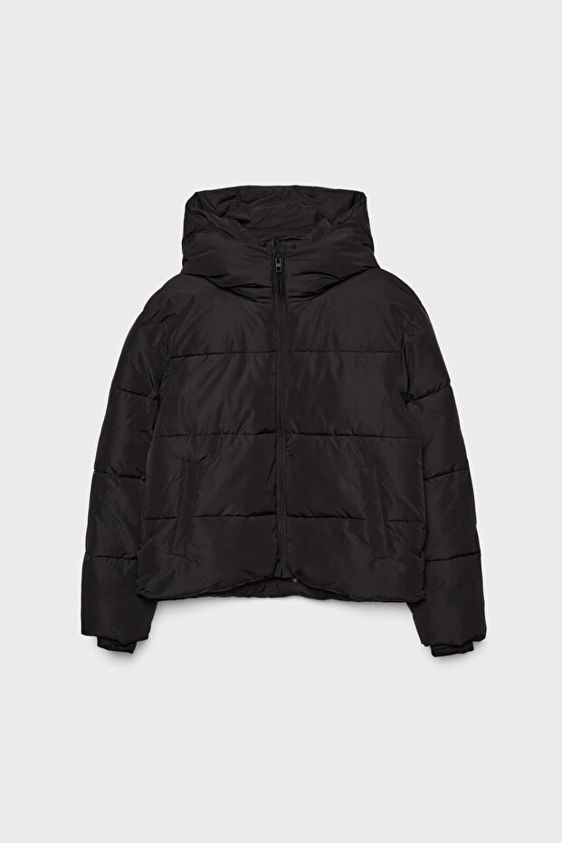 Kapüşonlu basic şişme mont - 7