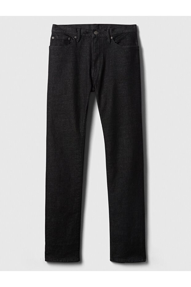 Erkek Siyah GapFlex Straight Jean Pantolon - 3