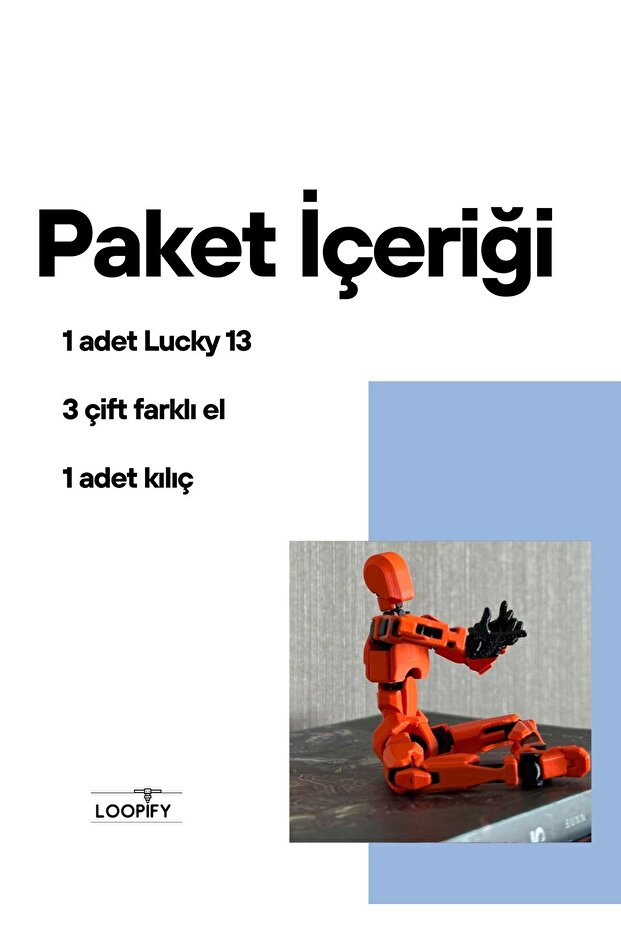 Lucky 13 Aksiyon Figürü Robot Oyuncak 13cm Turuncu Siyah - 2