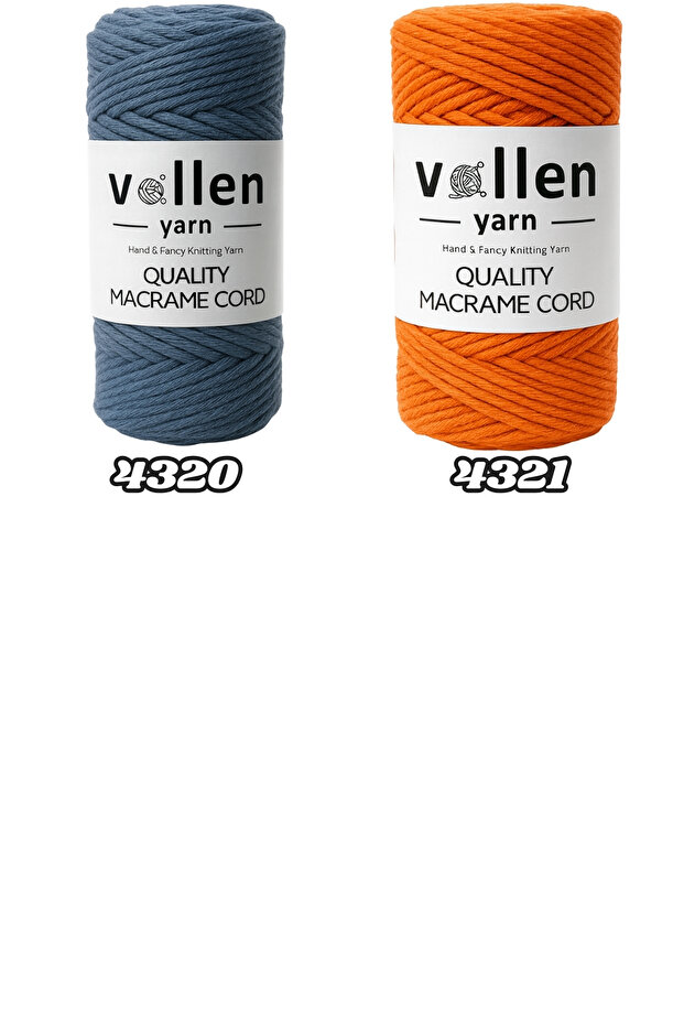 Taranan Makrome Ipi, 3mm Tek Büküm,makrome Örgü Ipi, Taranabilir Pamuk Makrome, Saks Mavi - 7