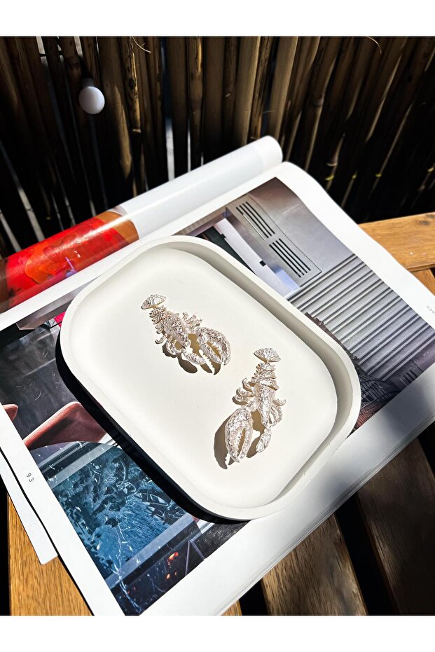 🦞 Taşlı Sedefli Istakoz / Akrep / Yengeç küpe - 2