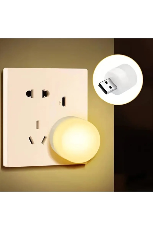 TAŞINABİLİR MİNİ USB LED SARI GÜN IŞIĞI TASARRUFLU USB KİTAP OKUMA GECE LAMBASI-MASA LAMBASI - 3