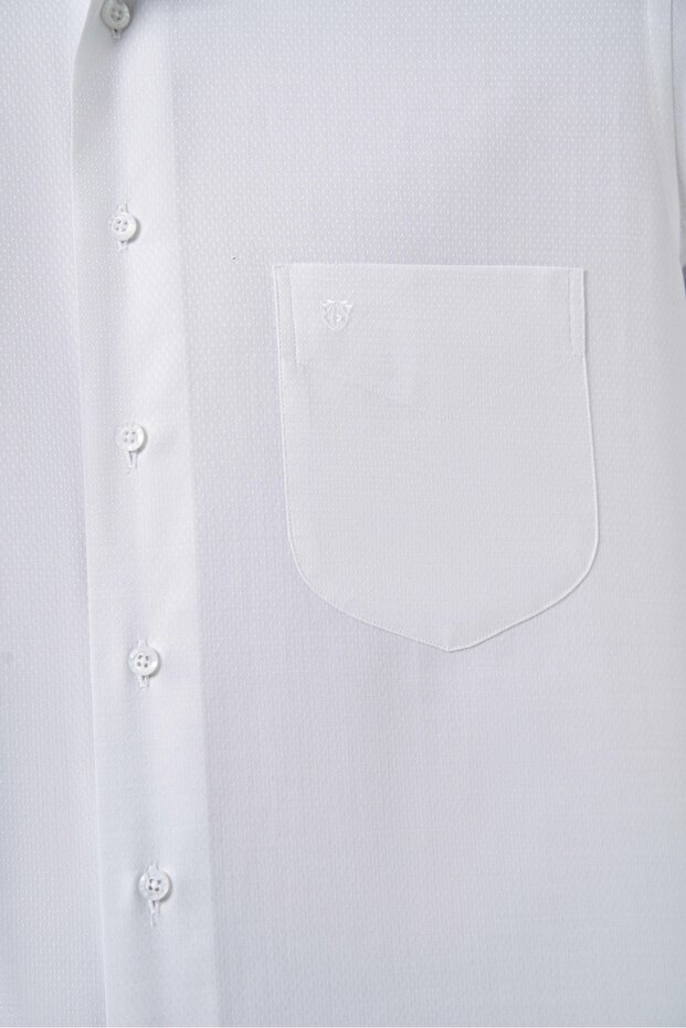 قميص رجالي كلاسيكي أساسي بلون رمادي فاتح بقصة عادية - 3