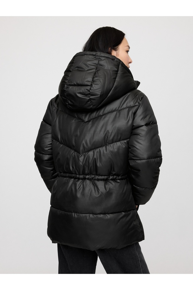 Kadın Siyah ColdControl Puffer Mont - 5