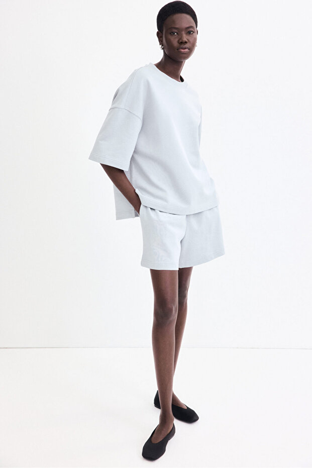 Bol Kesimli Sweatshirt Şort - 3