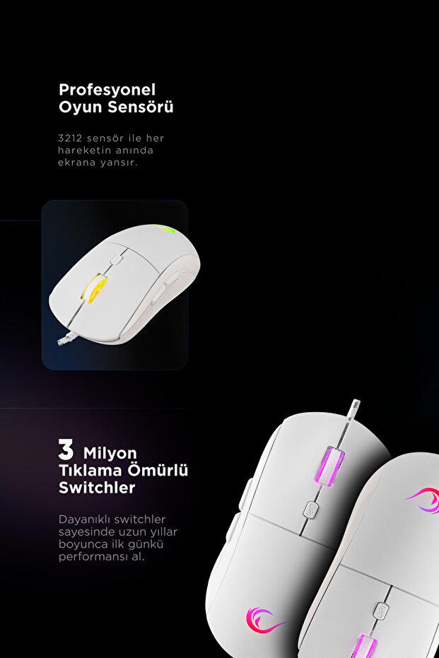 Radiant M1 Rgb Makrolu 12800 Dpi E-spor Örgü Kablo Profesyonel Gaming Mouse Oyuncu Mouse - 8