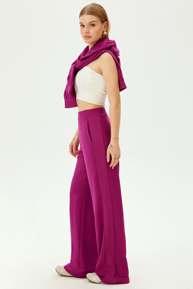 Pamuklu Rahat Kesim Örme Pantolon - 2