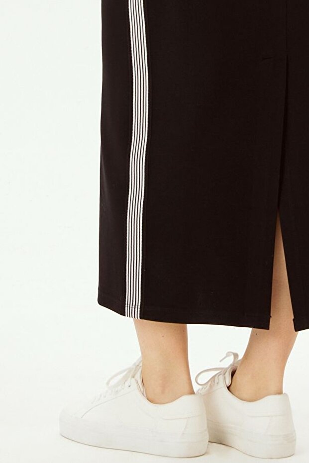 Midi Regular Rahat Kalıp Örme Etek - 4