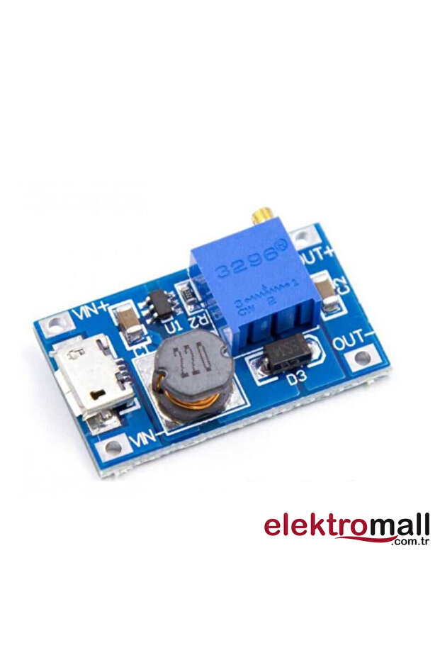 MT3608 DC-DC Voltaj Yükseltici Ayarlanabilir Modül - USB Girişli - 2A - 4