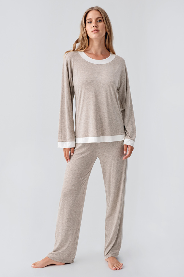 Μακρυμάνικο Σετ Πιτζάμες Basic Stretchy Viscose - 2