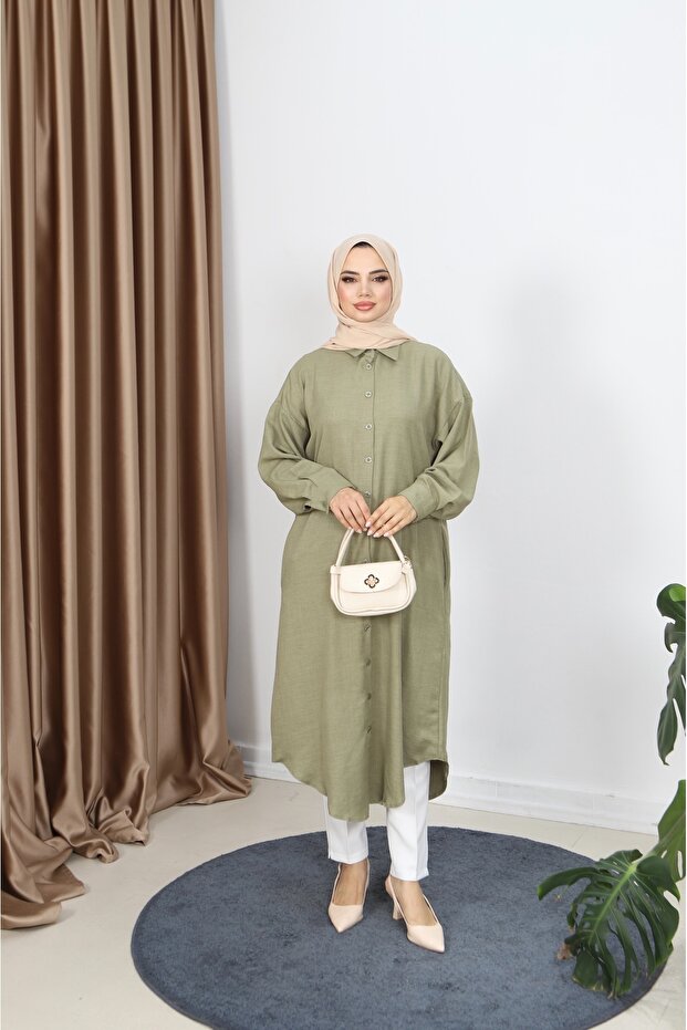 Buttoned Long Tunic - 1
