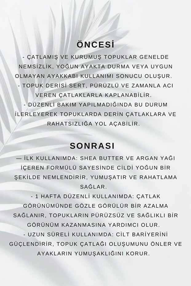 Ayak Ve Topuk Çatlak Onarım Kremi | Ayak Kokusu Giderici | Ayak Bakımı 100ml - 5