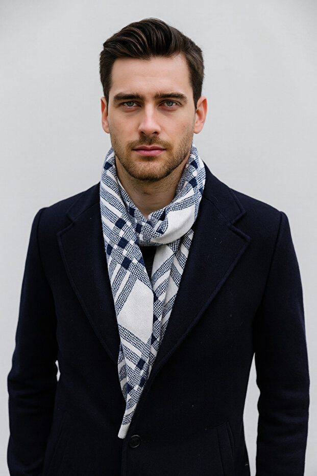 Kareli Triko Atkı - 1