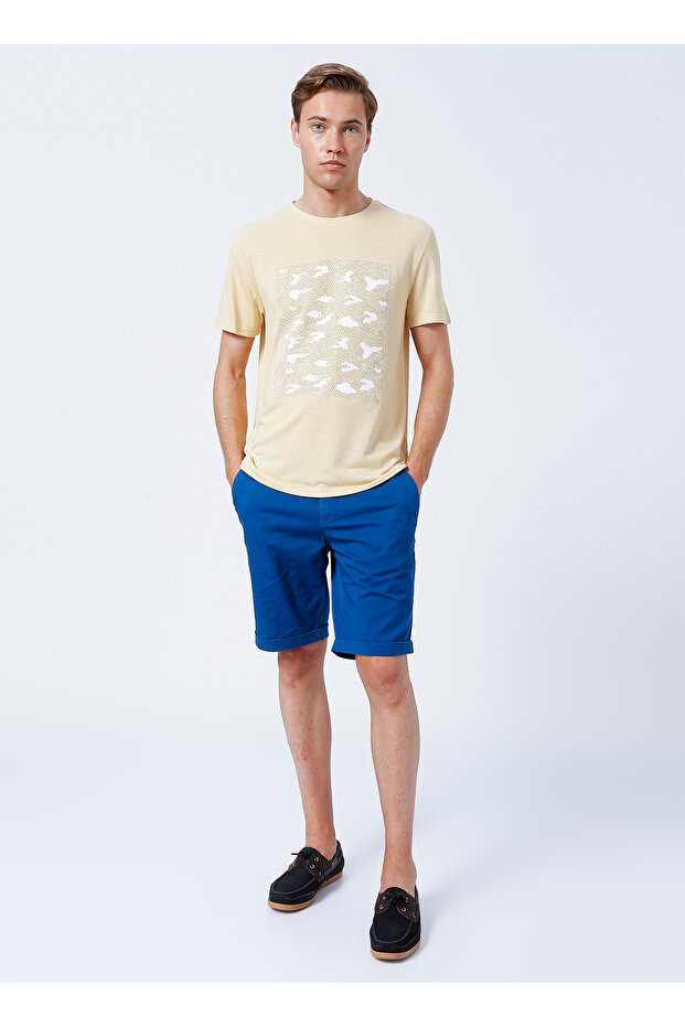 Normal Bel Basic Saks Erkek Bermuda Şort Narsy - 1