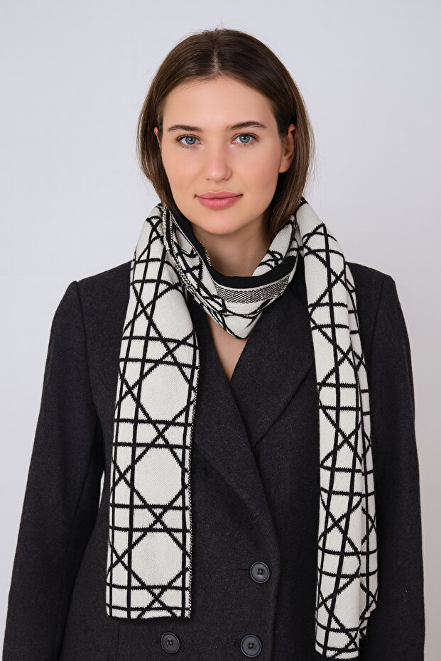 Eșarfă de tricotaje cu model Cannage - 1