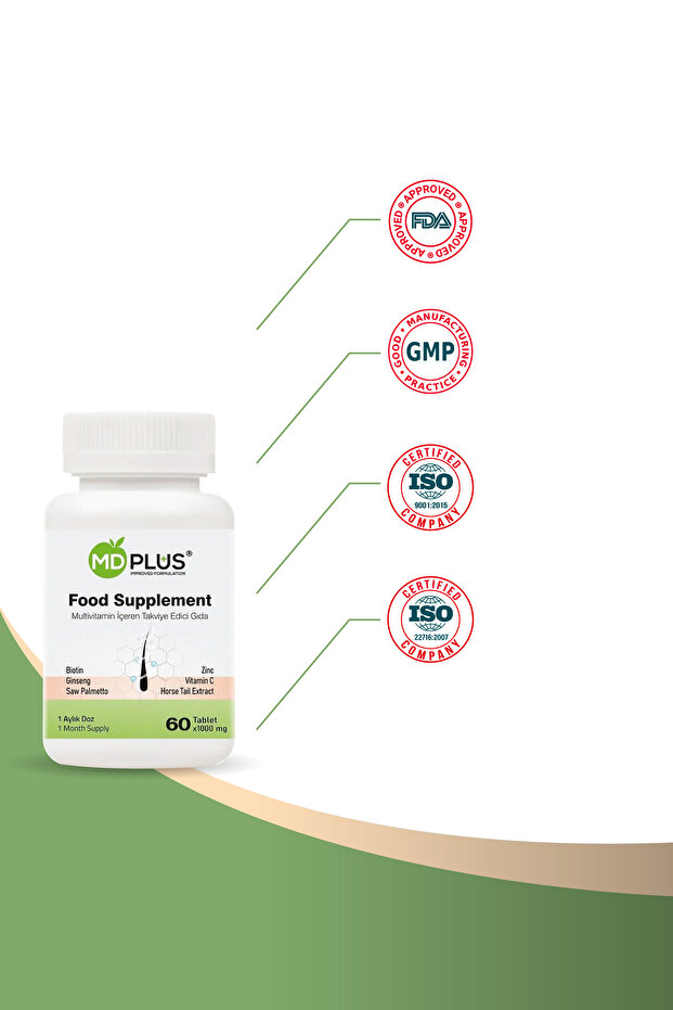 Hair Multivitamin 60 Tablet (Saw Palmetto, Ginseng, Horsetail, Nettle, Zinc, Millet Seed, Biotin) - 5